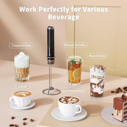 Maestri House Rechargeable Milk Frother with 3 Heads