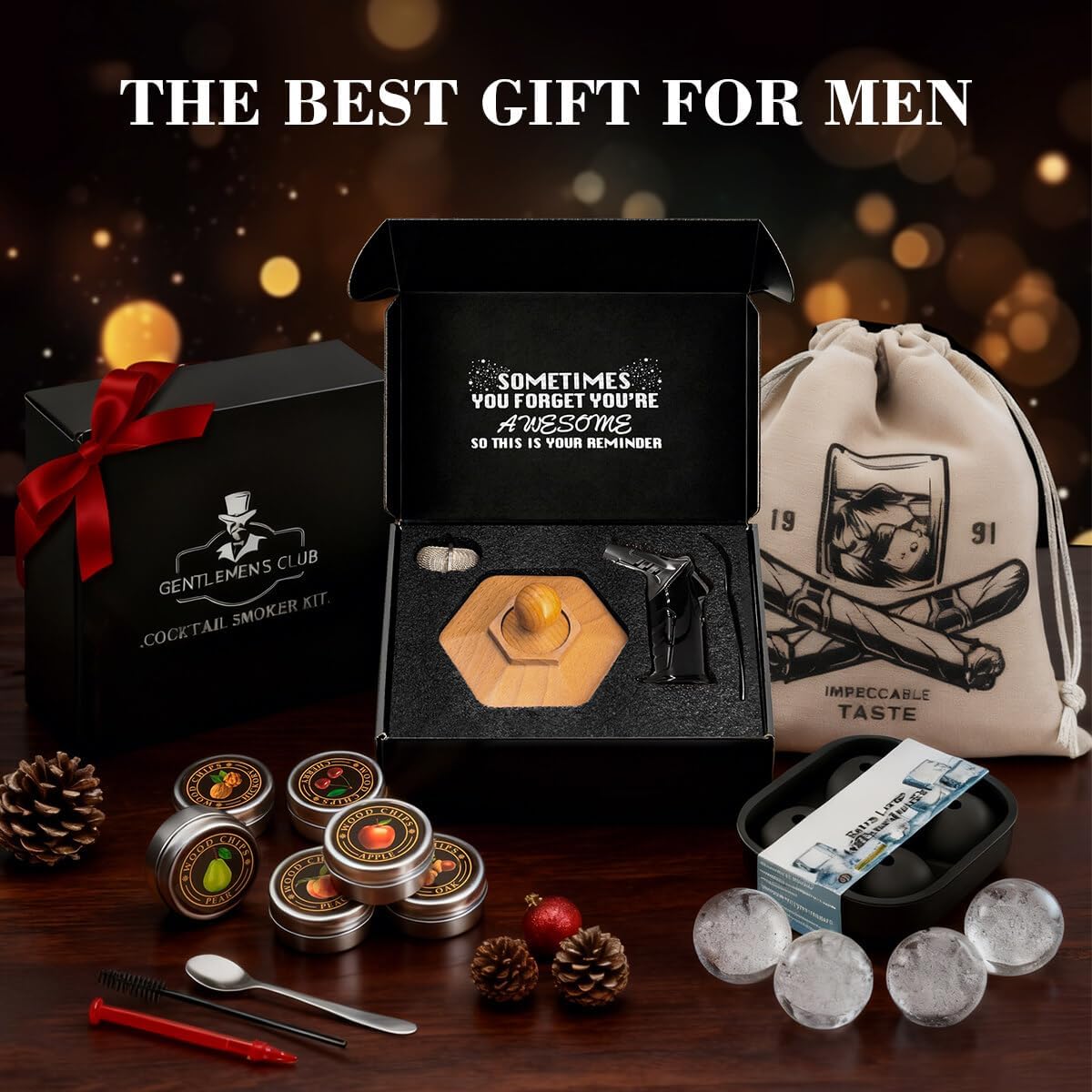 Cocktail Smoker Kit for Bourbon Whiskey Gifts for Men Drink 
