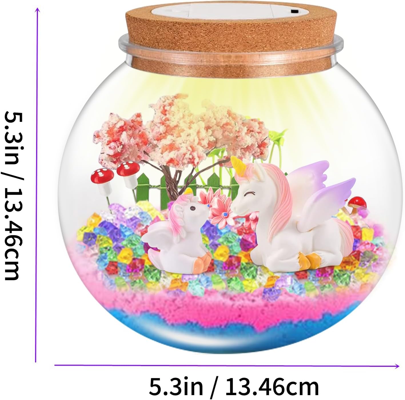 GlimmerGrove unicorn light-up terrarium kit 7
