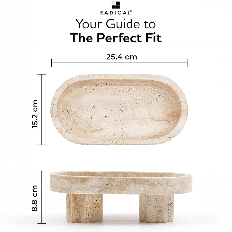 Marble Pedestal Oval Tray