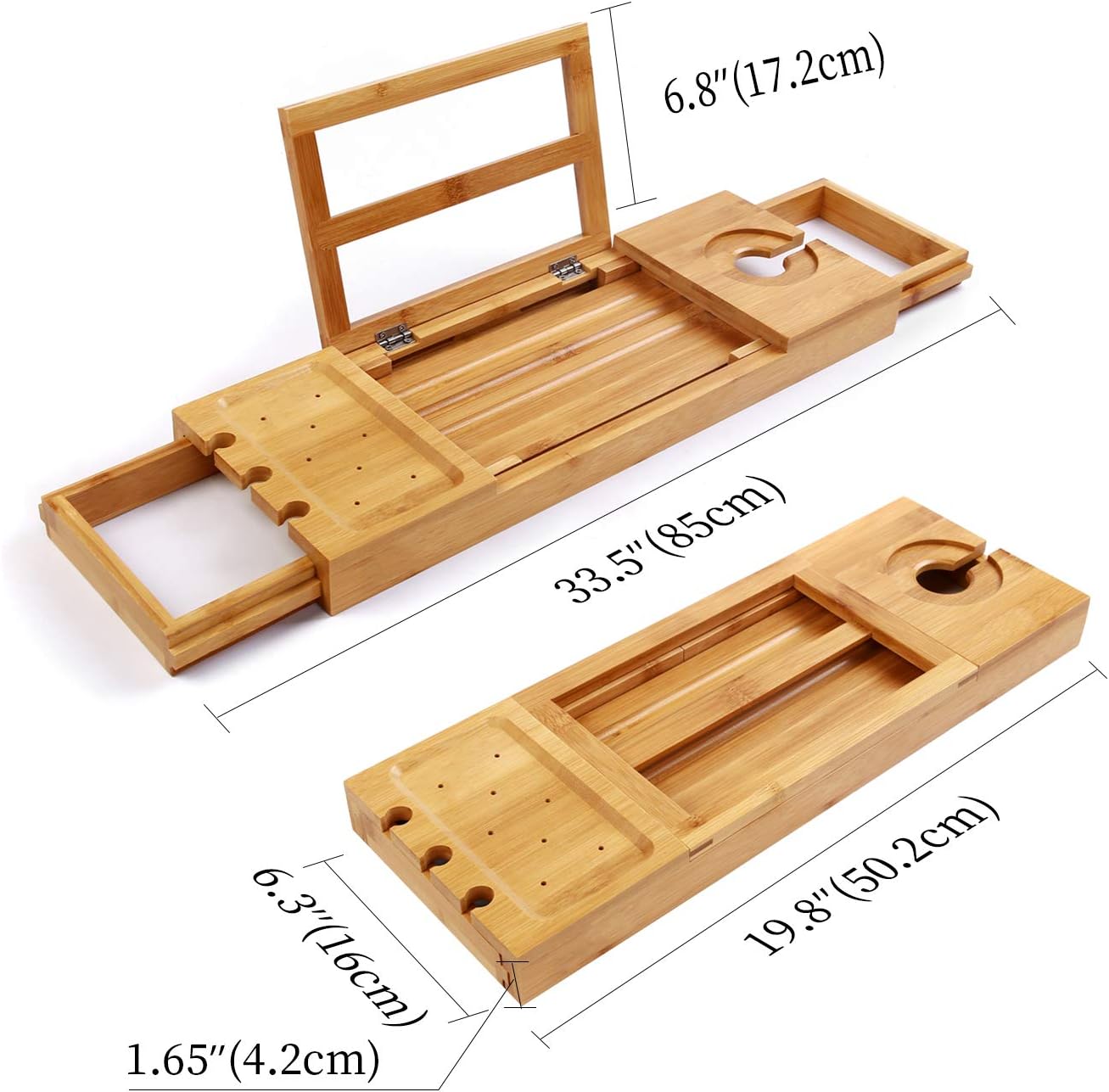 Luxury bamboo bath caddy tray 3