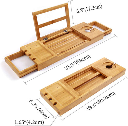 Luxury bamboo bath caddy tray 3