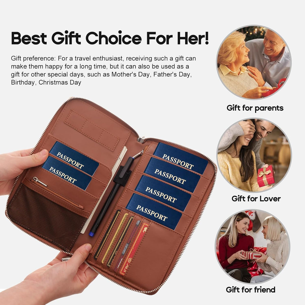 RFID Blocking Family Passport Holder Wallet 6