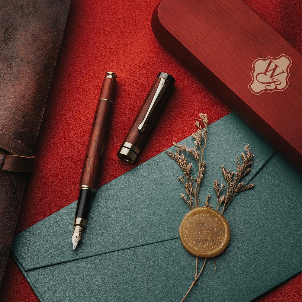 Wordsworth & Black Bamboo Wood Fountain Pen Set for Writing