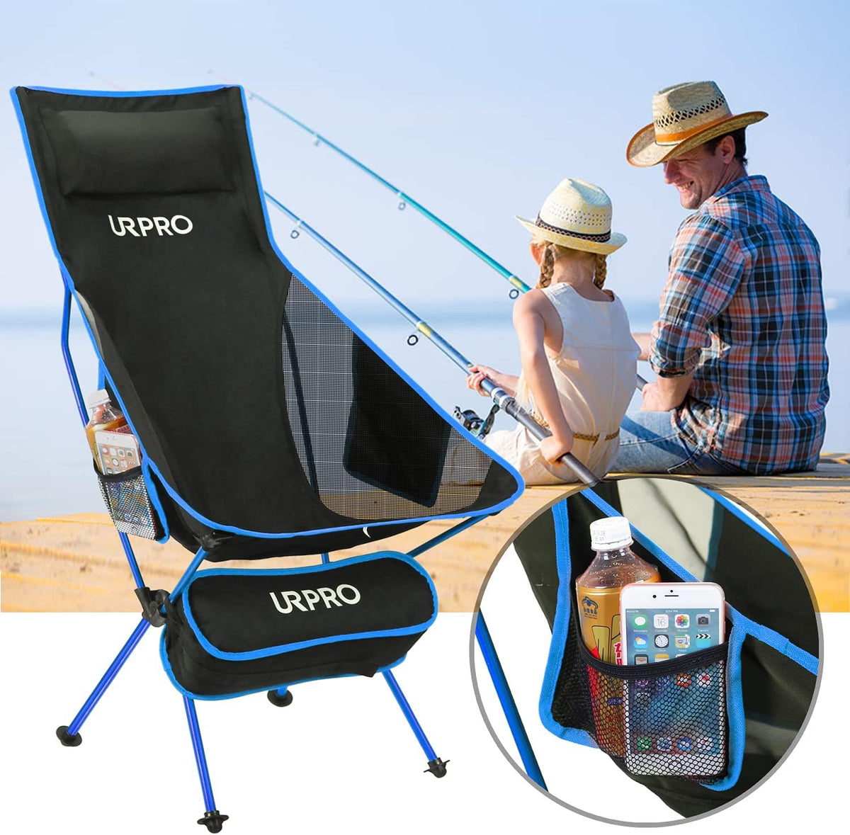 Upgraded Outdoor Camping Chair Portable Lightweight Folding 