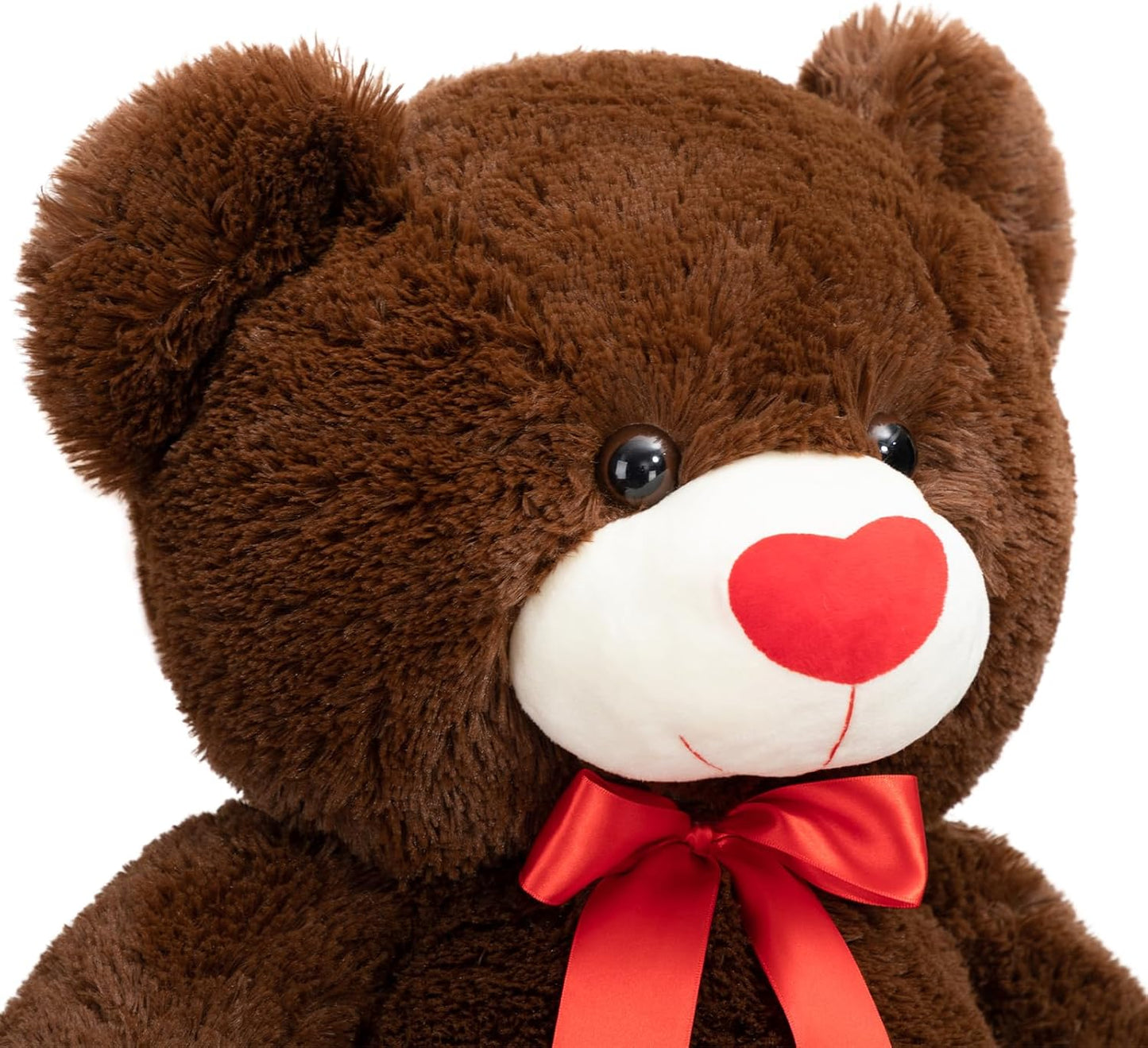 HollyHOME Big Teddy Bear Stuffed Animal Large Bear Plush with Red Heart for Girlfriend and Kids Valentine's Day 36 inch Chocolate