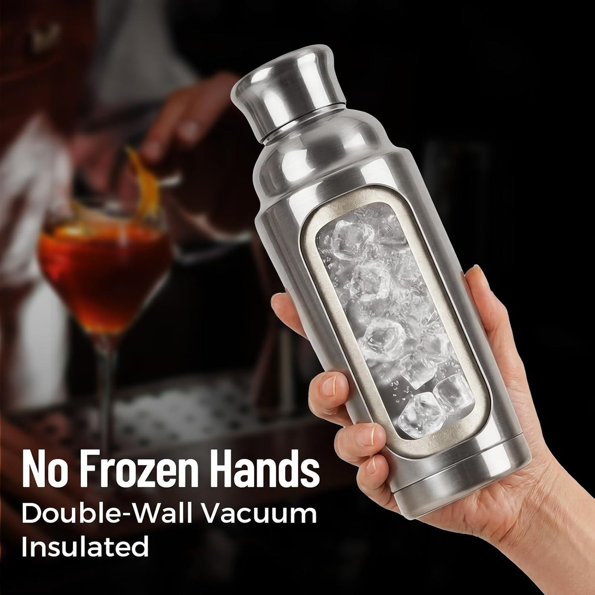 YARRAMATE 8-Pcs 24 oz Cocktail Shaker Set with Built-in Stra