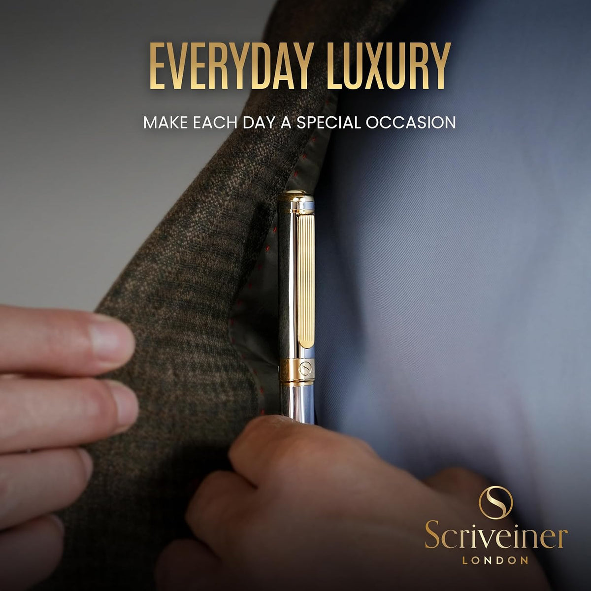 Scriveiner Silver Chrome Ballpoint Pen - Stunning Luxury Pen
