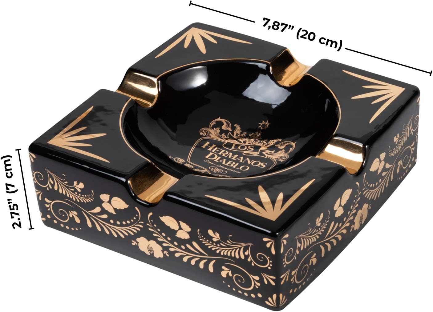 Cigar Ashtray Large Ashtray for Cigarettes Large Quiet Cigar Ashtray for Patio/Outdoor/Indoor Ashtray (Hermanos Diablo)
