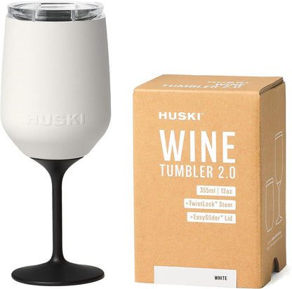 Huski Wine Tumbler 2.0 | New | Award-Winning Design with Detachable Stem | Premium Stainless Steel Wine Glass with Lid | Triple Insulated Tumbler | 355ml Capacity | Great Gift