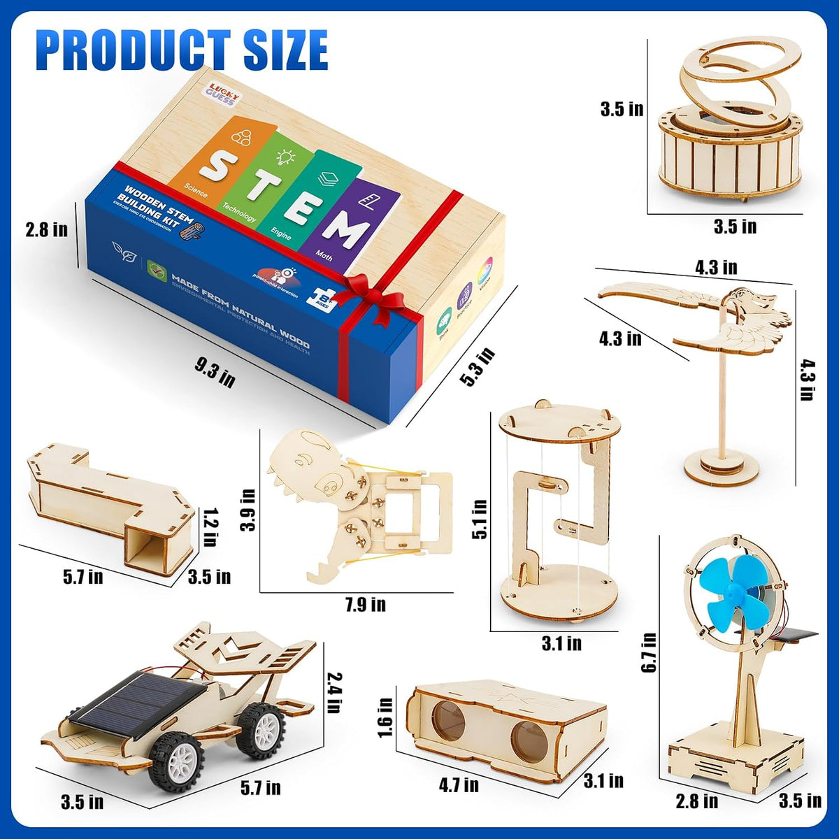 LUCKY GUESS 8 in 1 STEM Science Kit for Kids