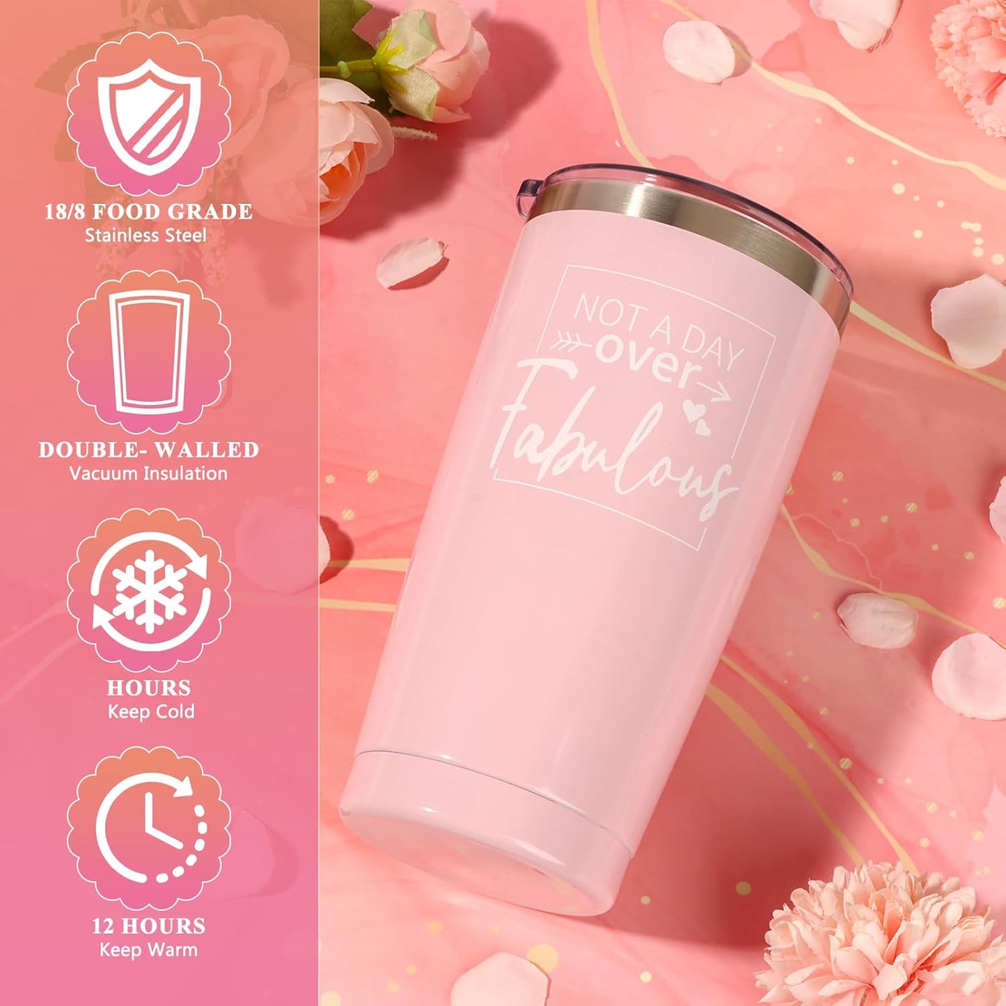 Birthday Gifts for Women Friendship, Pink Relaxing Spa Gifts Basket Set for Women, Self Care Gifts Unique Happy Birthday Gift Idea for Mom Her Best Friends Sister Wife Girlfriend Coworker Teacher