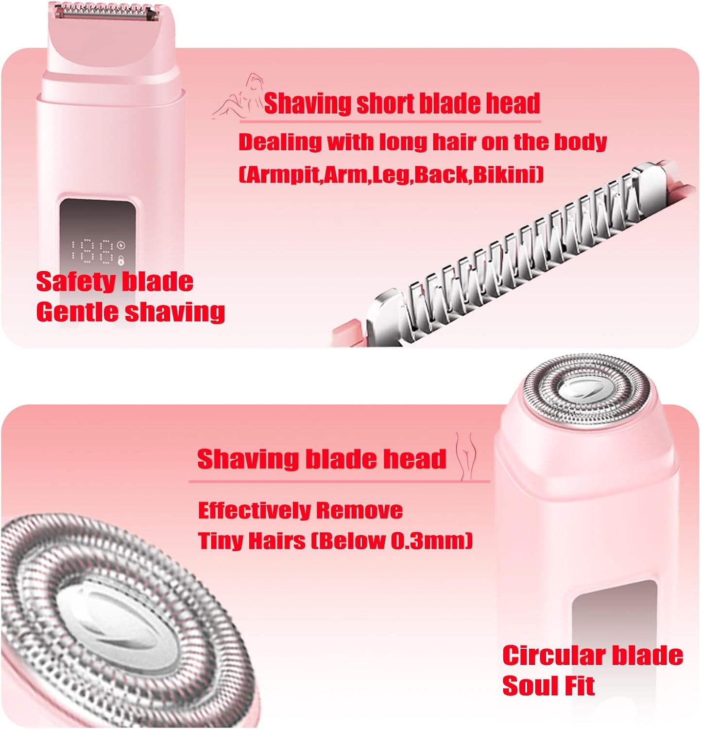 Velessa 2-in-1 Bikini Trimmer & Facial Shaver for Women 4