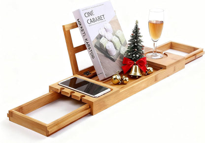 Luxury bamboo bath caddy tray 1