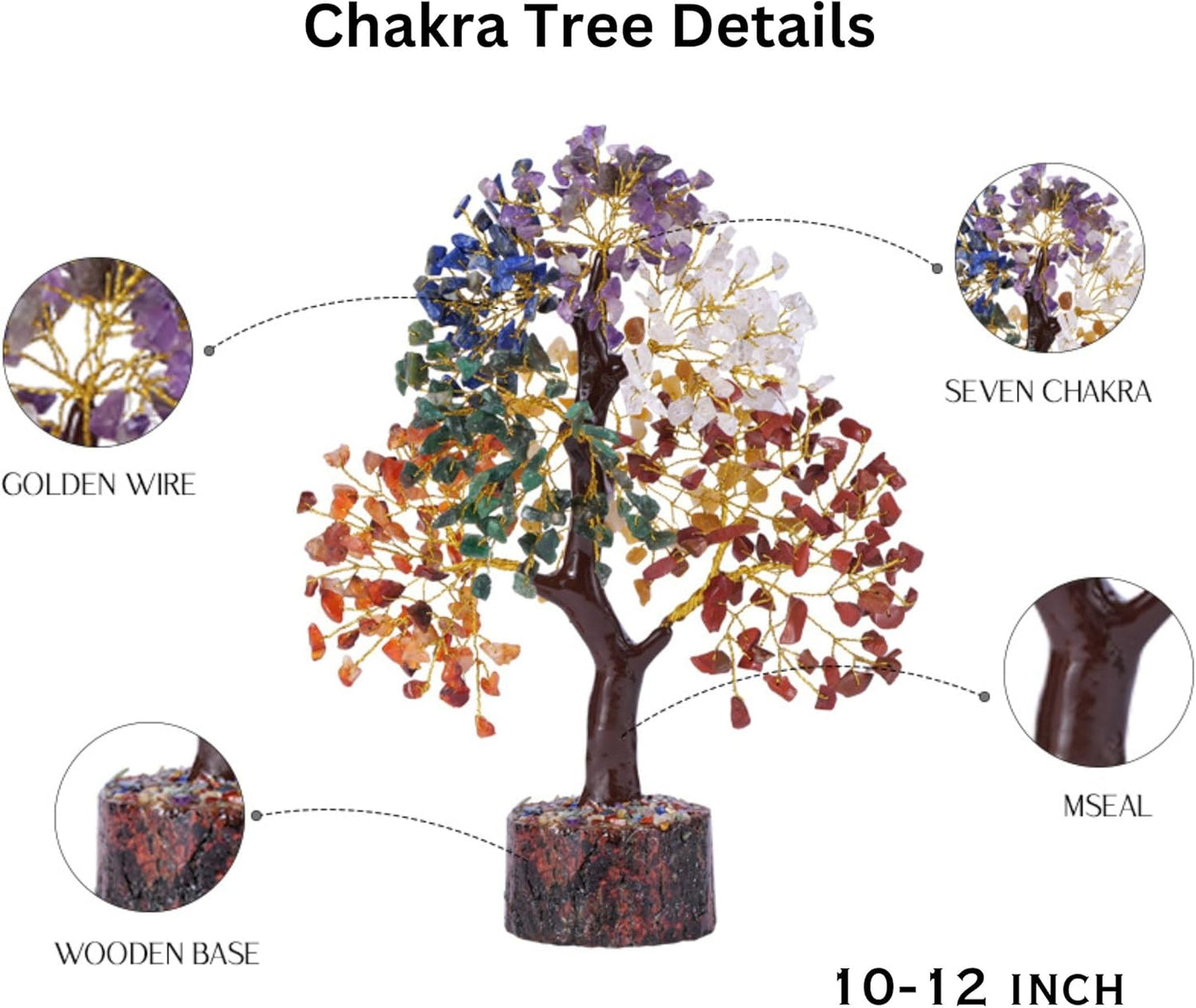 7 Chakra Tree, Gifts for Women, Small House Decor, Tree, Bonsai Tree, Buddha Statue, Home Decor, Crystals, Protection Crystals, Chakra Stones