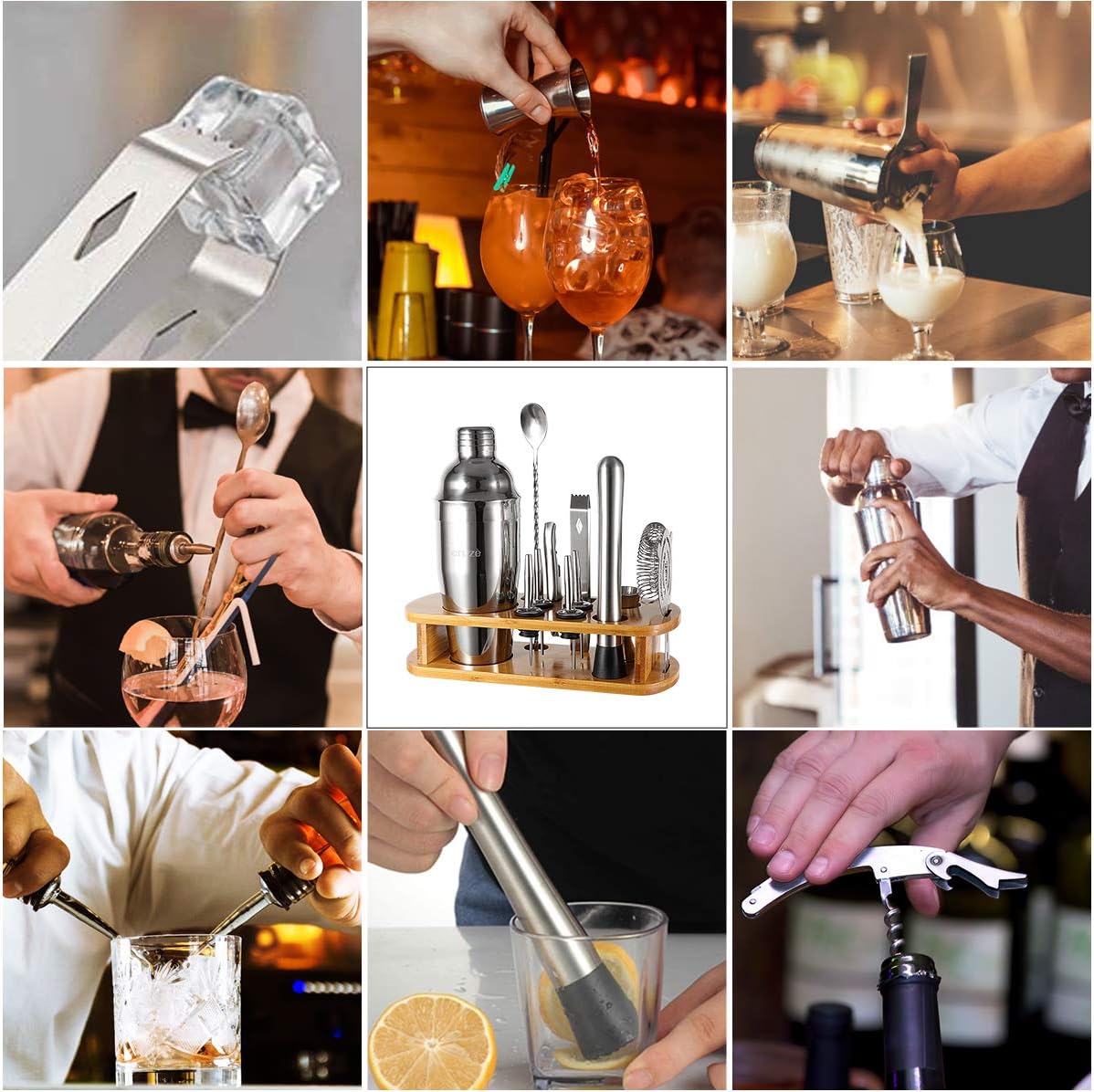 12-Piece Cocktail Shaker Set with Stand