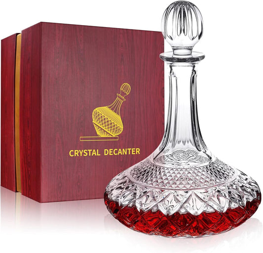 Wine Decanter Set Crystal Decanter for Wine/Whiskey with Sto