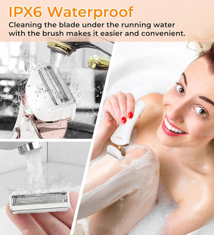 Women,Ladies Shaver,Lady Razor for Legs,Arm,Underarm,Bikini,USB Rechargeable Razor Wet&Dry Cordless for Woman by PRITECH