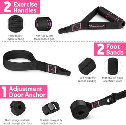 Pilates Bar Kit with Resistance Bands, Multifunctional Yoga Pilates Bar with Heavy-Duty Metal Adjustment Buckle for Women & Men, Home Gym Pilates Resistance Bar Kit forFull Body Workouts