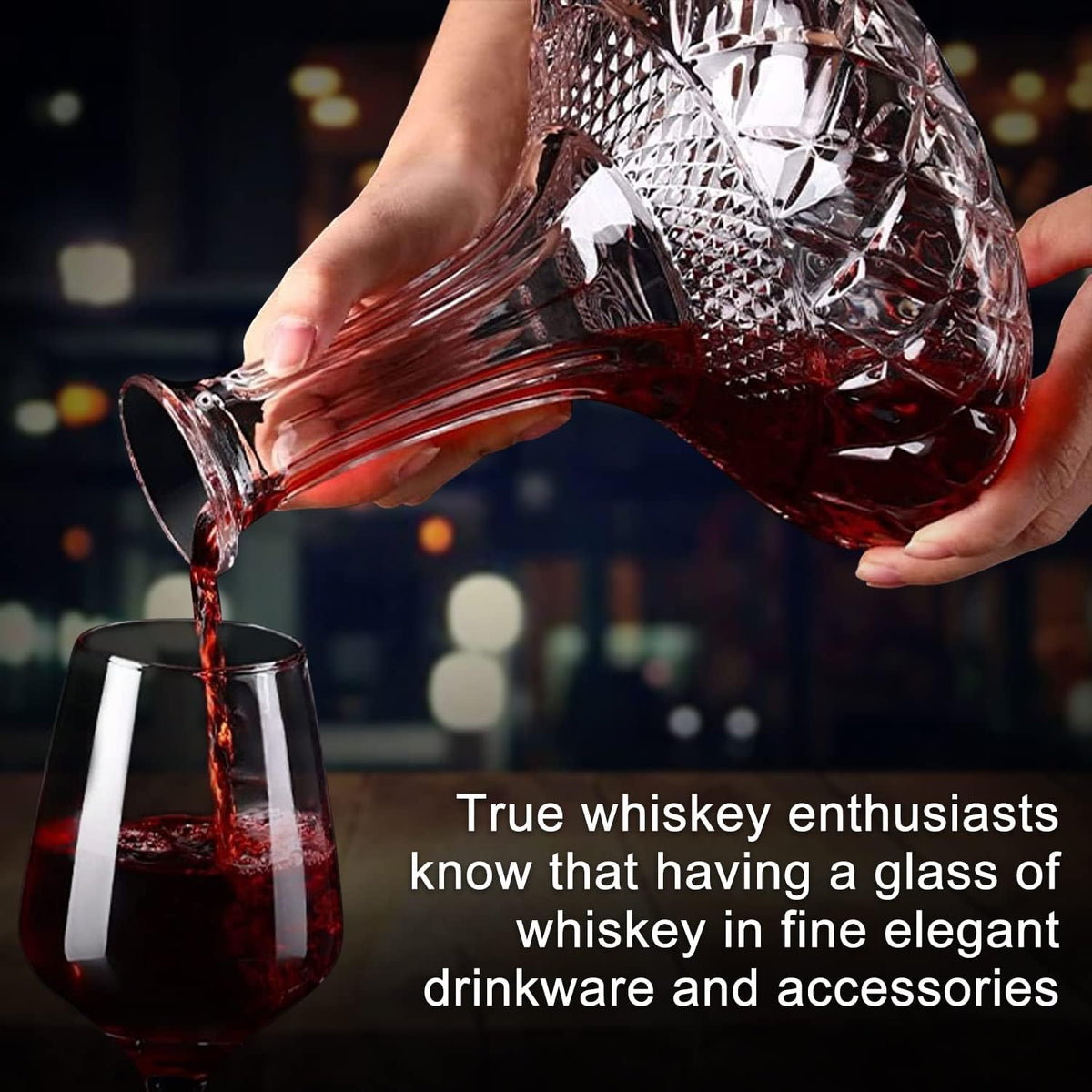 Wine Decanter Set Crystal Decanter for Wine/Whiskey with Sto
