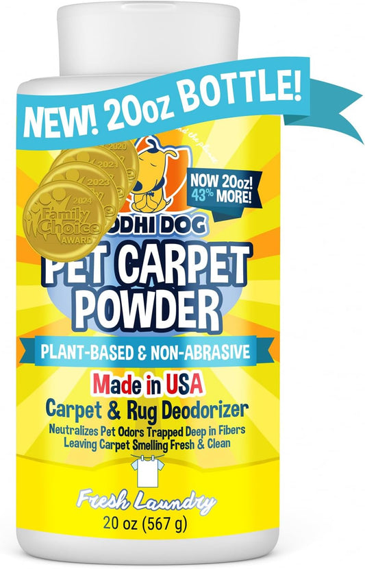 Natural Dog Odor Carpet Powder | Dry Pet Smell Neutralizer and Eliminator | Remove Urine Smells | Plant Based Biodegradable Room Deodorizer Loosens Fur and Dirt