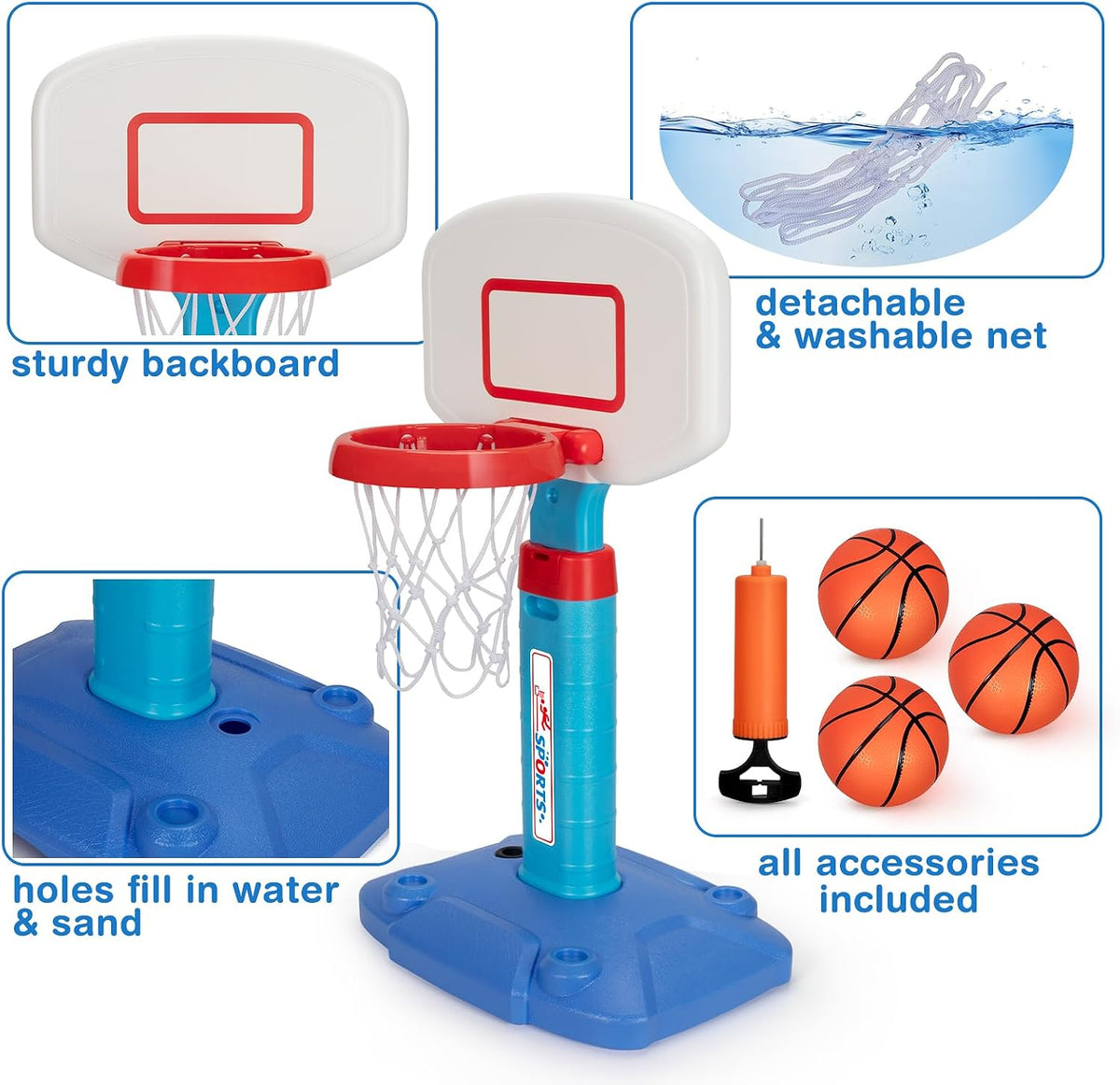 LACCHOUFEE Kids Basketball Hoop with 3 Balls
