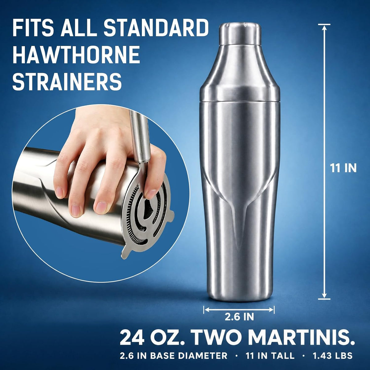 Lexenic 24oz Vacuum Insulated Hybrid Cocktail Shaker - Premi