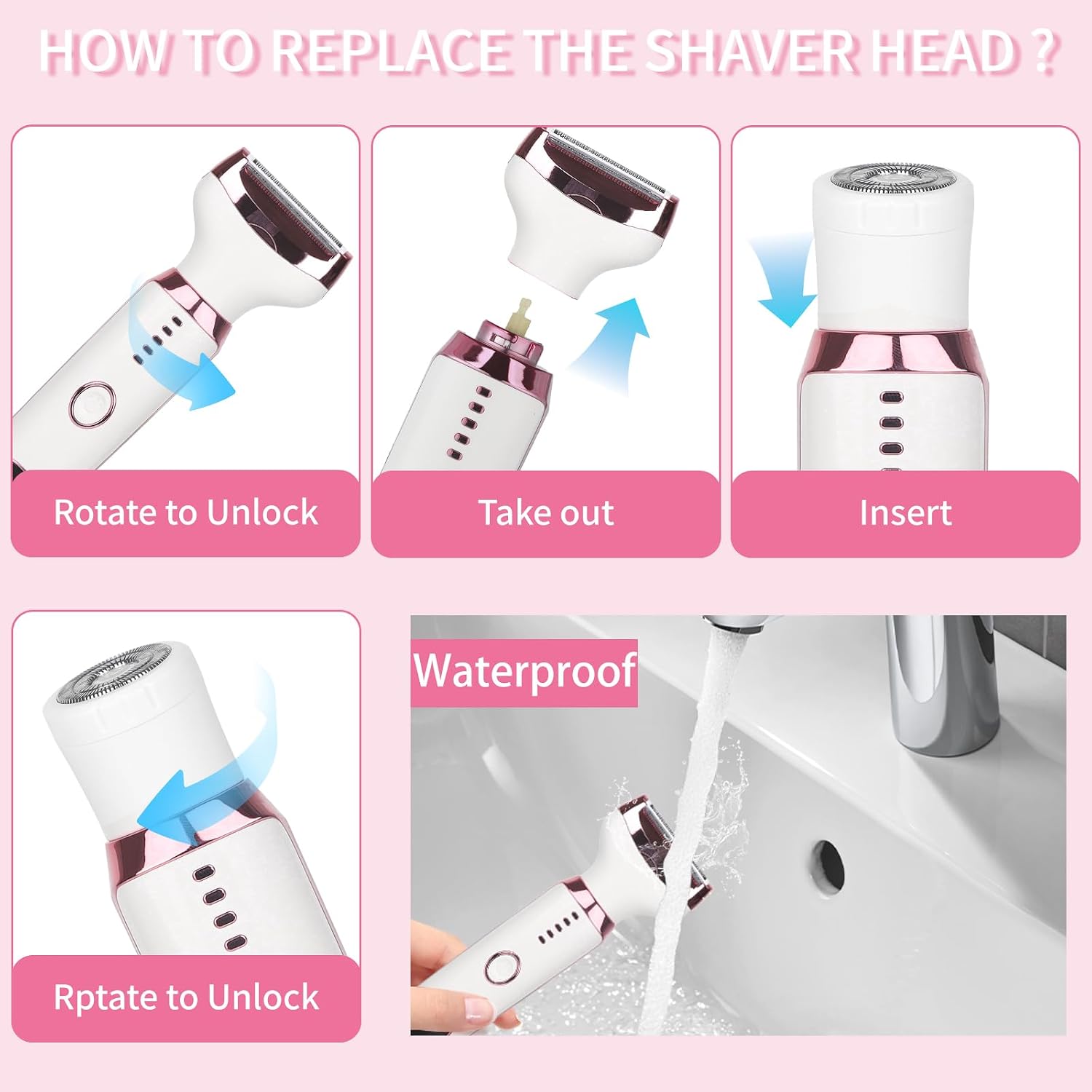 Velessa 4-in-1 Electric Shaver & Grooming Set for Women 6