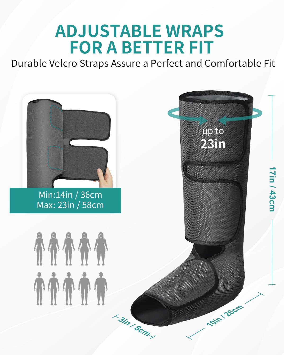 Leg Massager with Air Compression for Circulation and Relaxation, Foot and Calf Massage Machine with Hand-held Controller 2 Modes 3 Intensities, Adjustable Leg Wraps for Home and Office Use