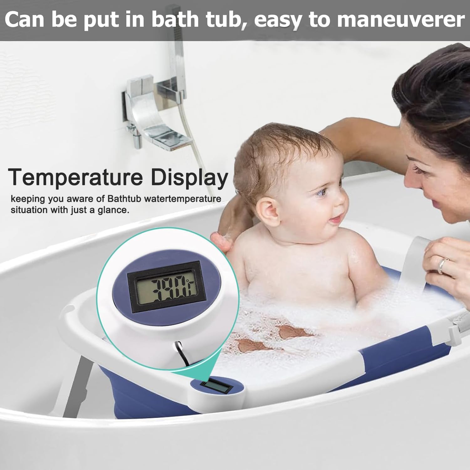Baby Bath Tub Foldable Bathtub, Newborn Baby Plastic Bathtub with