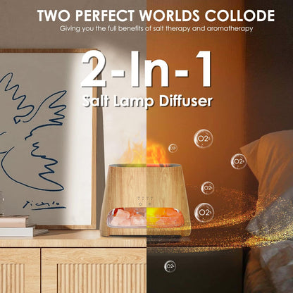 SALKING 2-in-1 Essential Oil Diffuser & Crystal Himalayan Sa