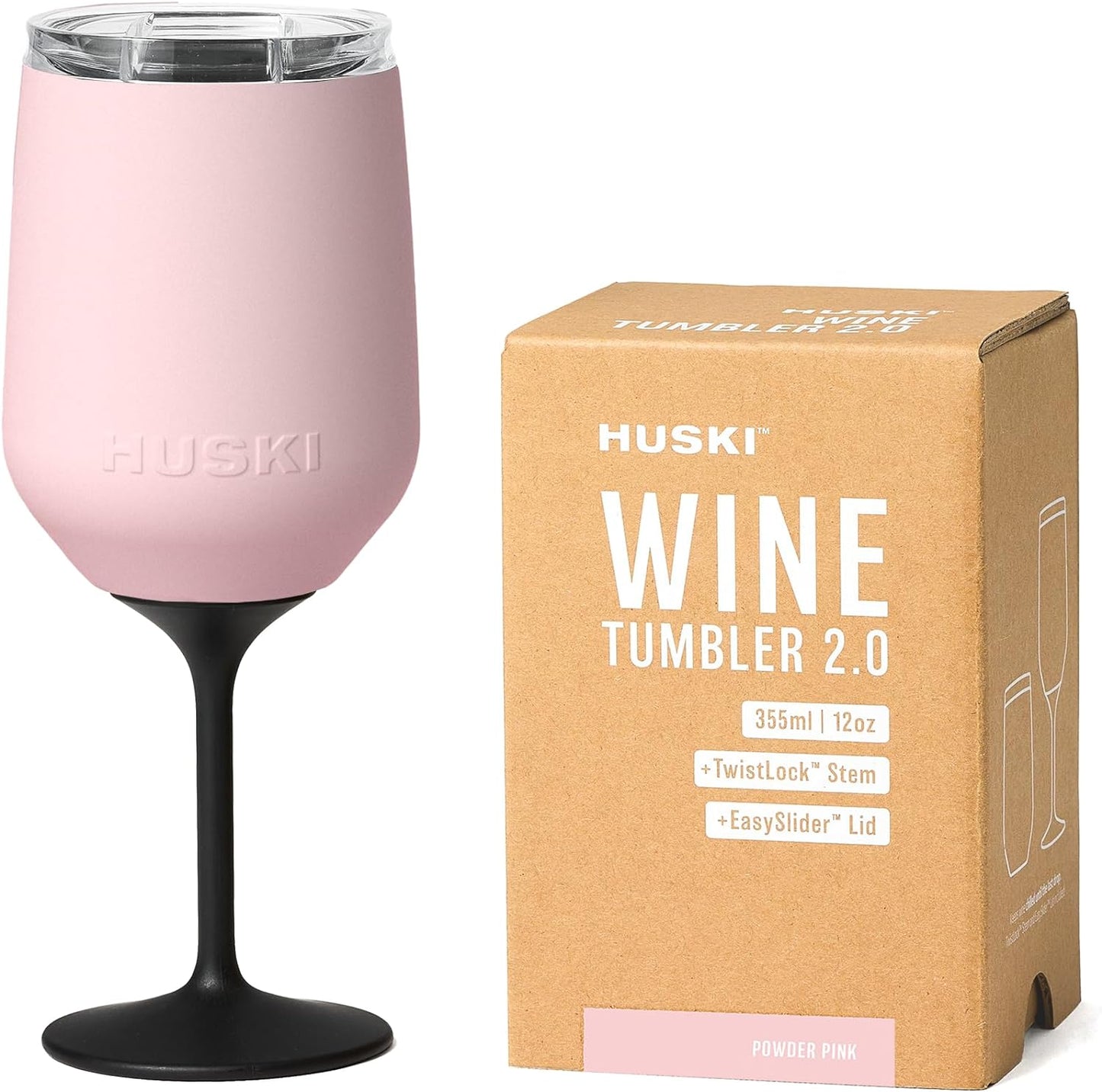 Huski Wine Tumbler 2.0 | New | Award-Winning Design with Detachable Stem | Premium Stainless Steel Wine Glass with Lid | Triple Insulated Tumbler | 355ml Capacity | Great Gift