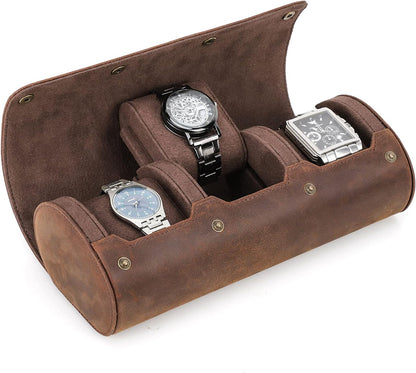 Leather Travel Watch Roll for Men