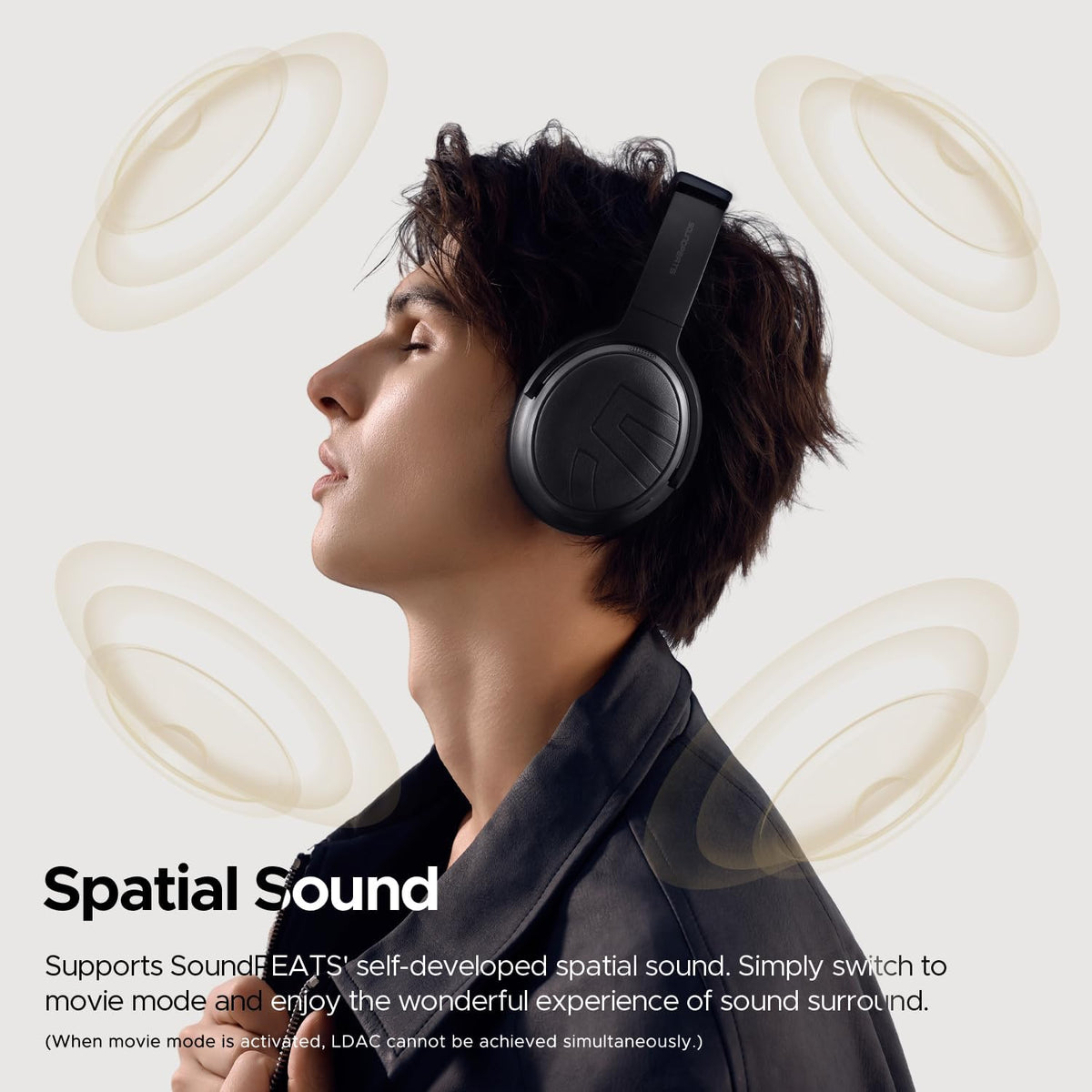 SOUNDPEATS Space Pro LDAC Hi-Res ANC Wireless Over-Ear Headp