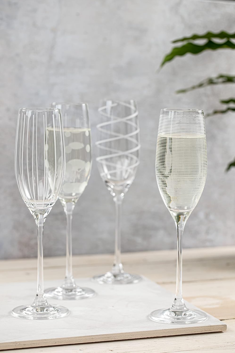 Mikasa Cheers Crystal Champagne Flutes Set