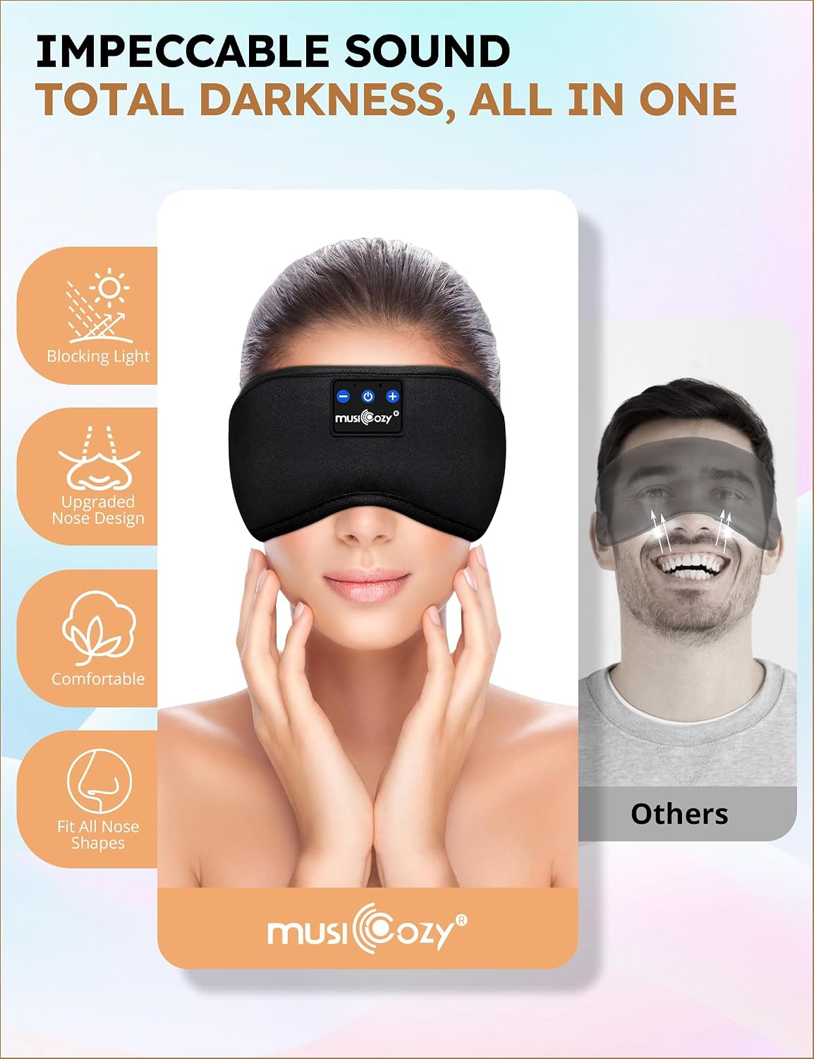 MUSICOZY Sleep Headphones Bluetooth 5.4 Headband Sleeping He