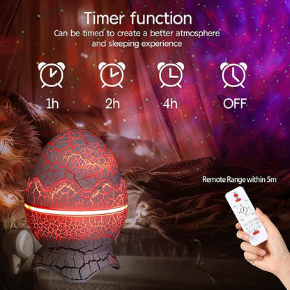 Dinosaur Egg Galaxy Projector, Star Projector Starry Light with Music Player, 14 Colors Night Light with White Noise, Nebula,Timer & Remote Control for Gaming Room, Home Theater