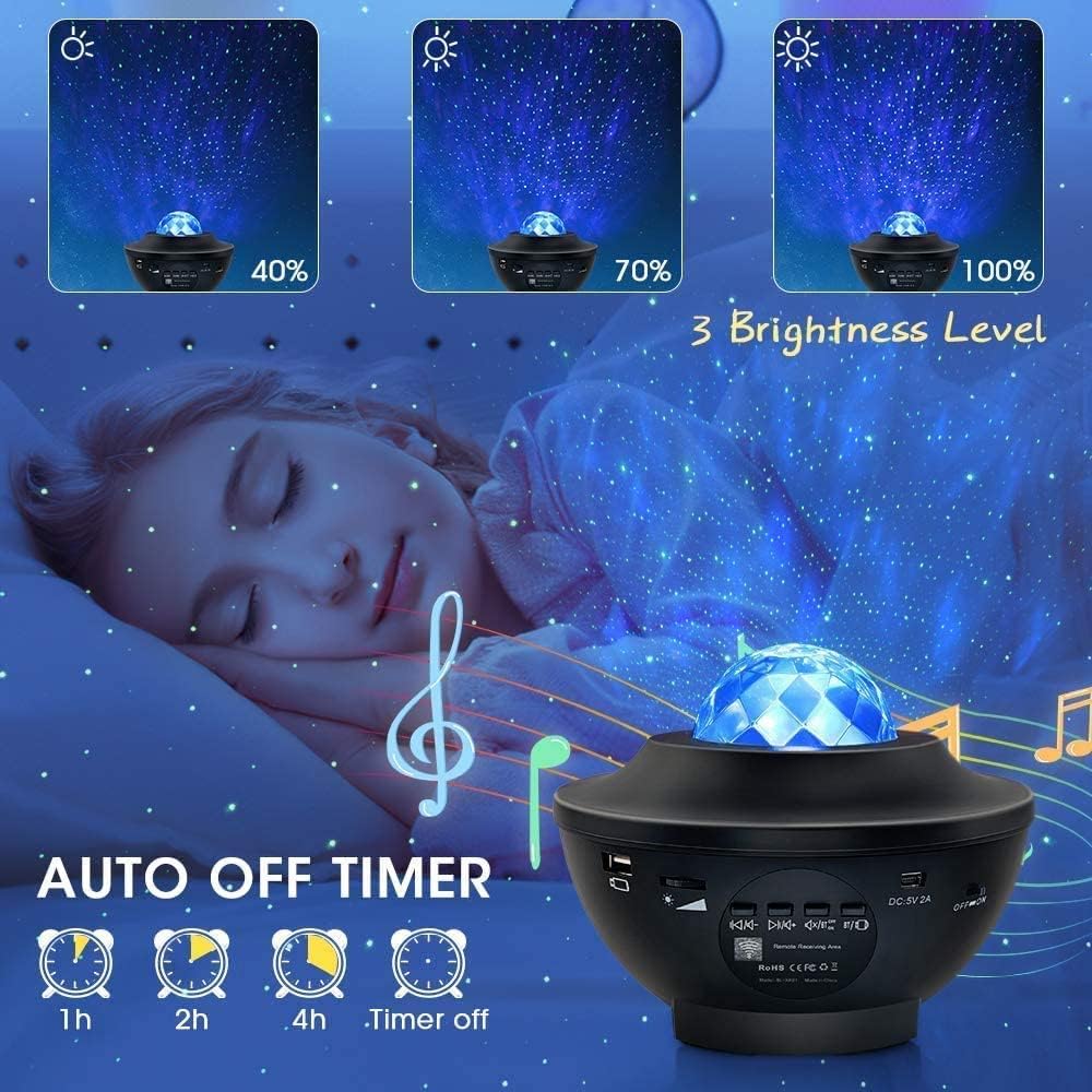 Dinosaur Egg Galaxy Projector, Star Projector Starry Light with Music Player, 14 Colors Night Light with White Noise, Nebula,Timer & Remote Control for Gaming Room, Home Theater