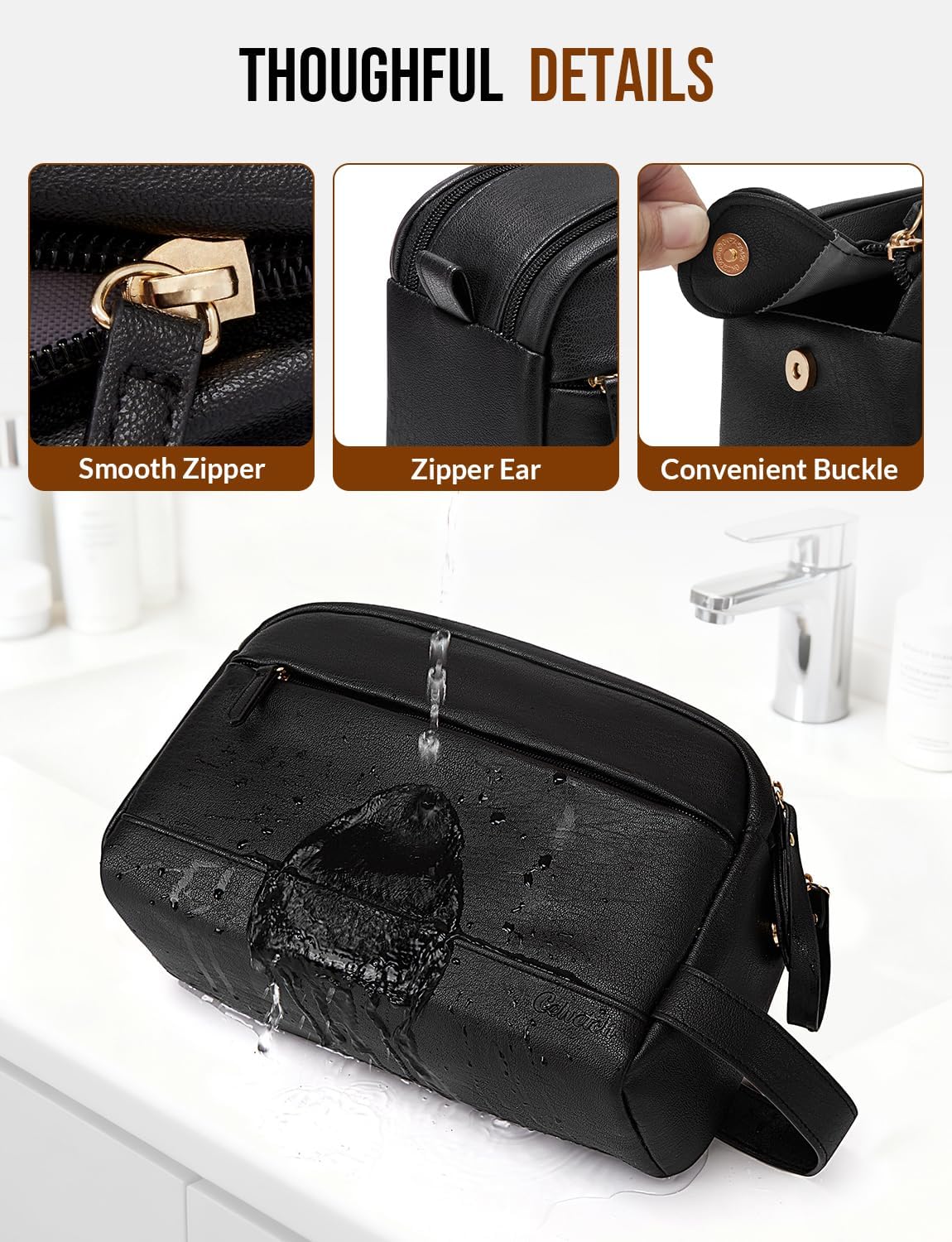 PU Leather Toiletry Bag for Men