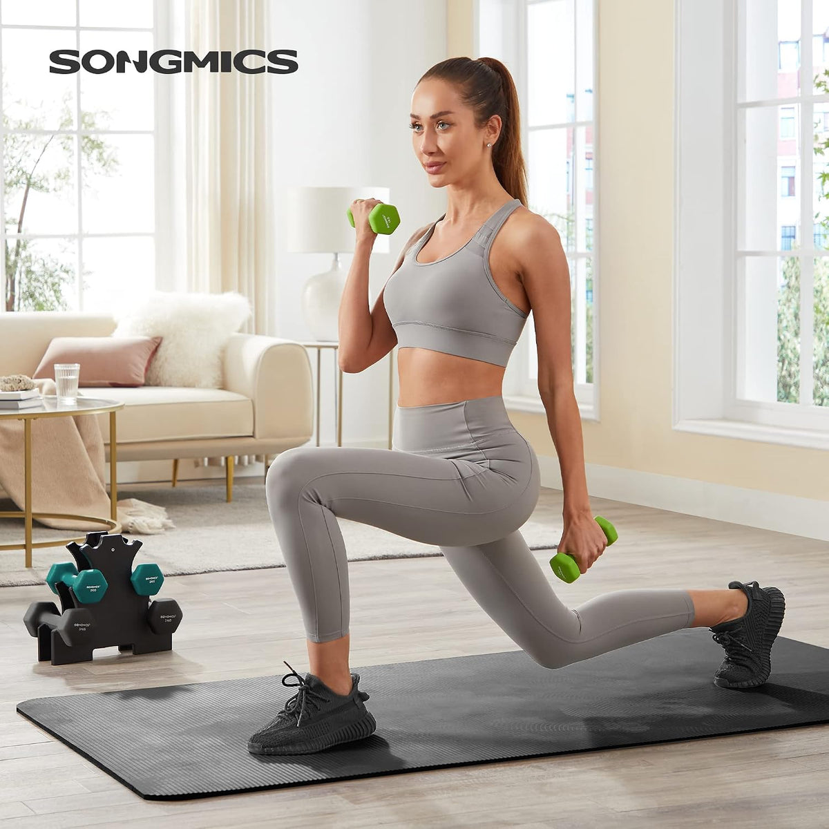 SONGMICS Dumbbell Set with Rack