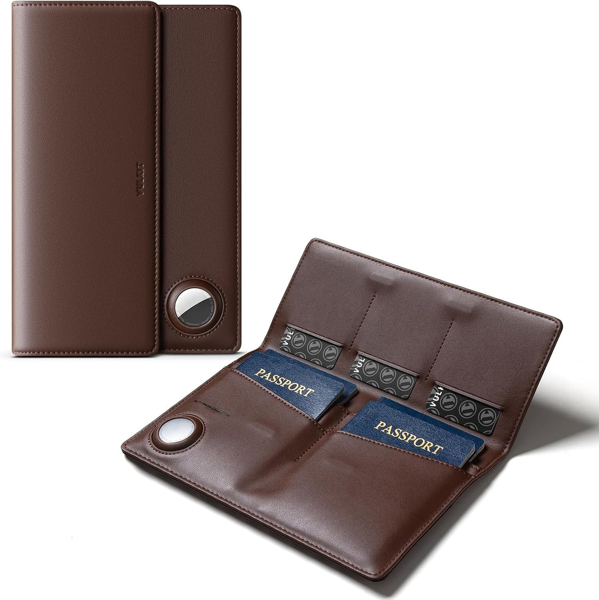 VULKIT Family Passport Holder for 4 Leather Passport Wallet