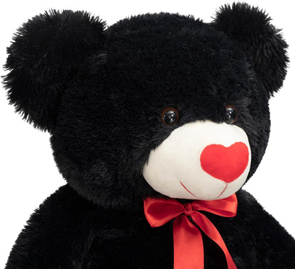 HollyHOME Big Teddy Bear Stuffed Animal Large Bear Plush with Red Heart for Girlfriend and Kids Valentine's Day 36 inch Chocolate