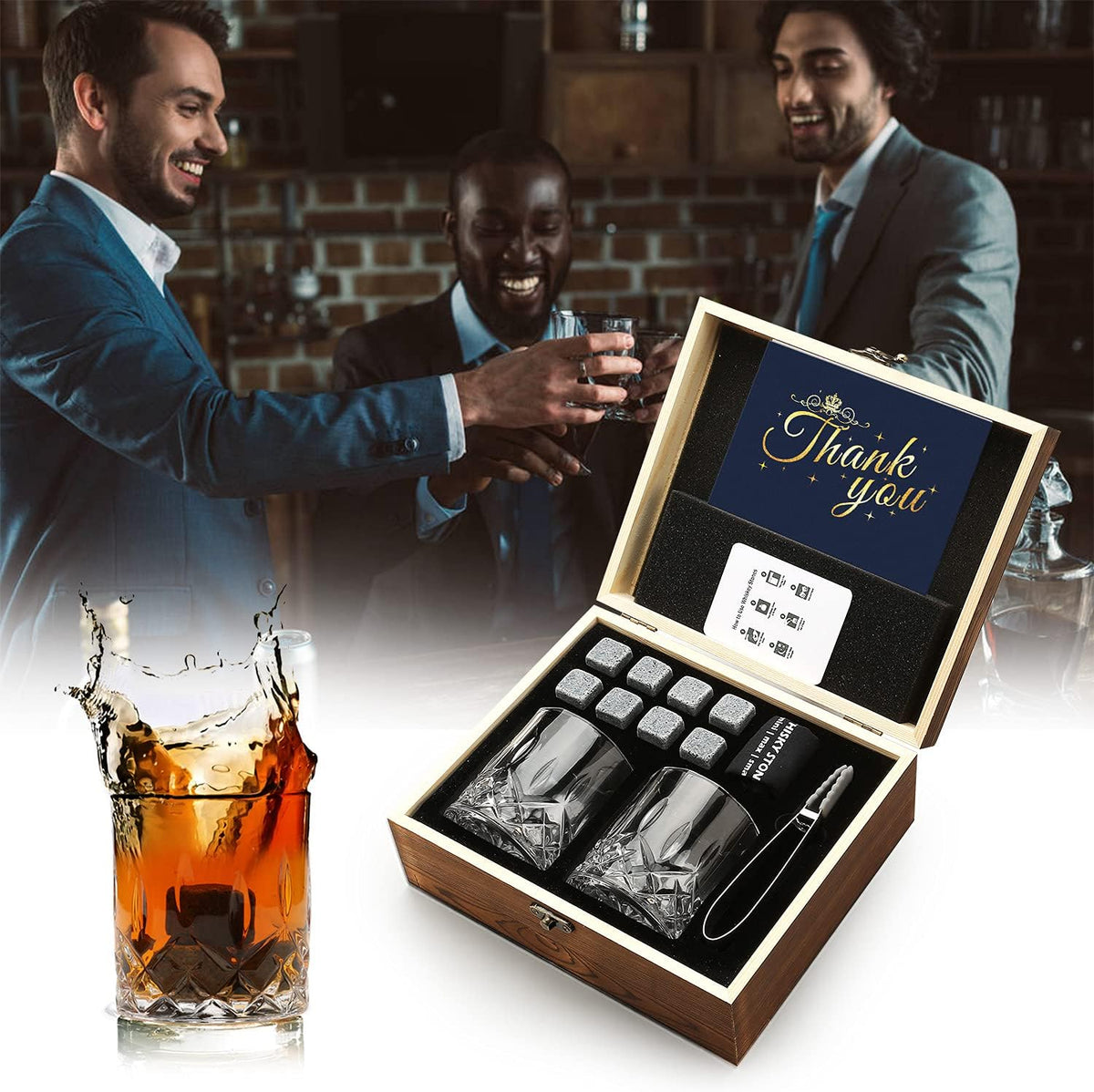 Whisky Stones Glasses Gift Set