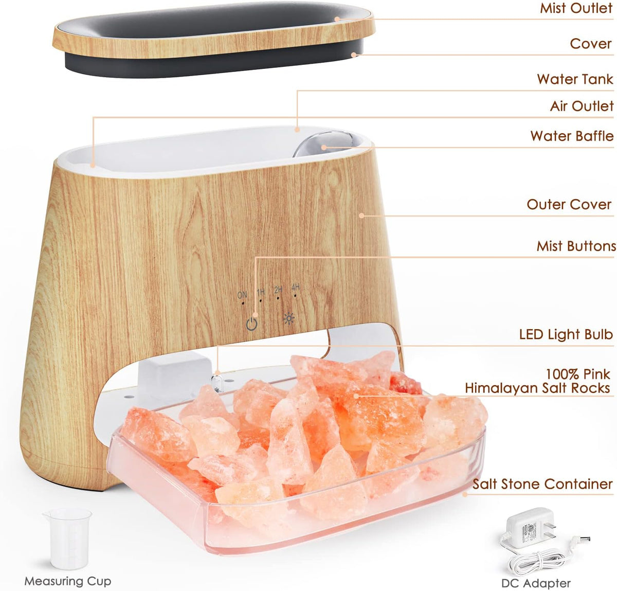 SALKING 2-in-1 Essential Oil Diffuser & Crystal Himalayan Sa