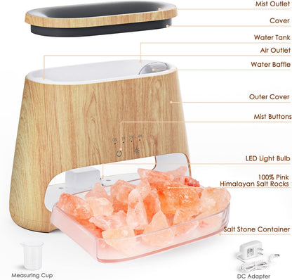 SALKING 2-in-1 Essential Oil Diffuser & Crystal Himalayan Sa