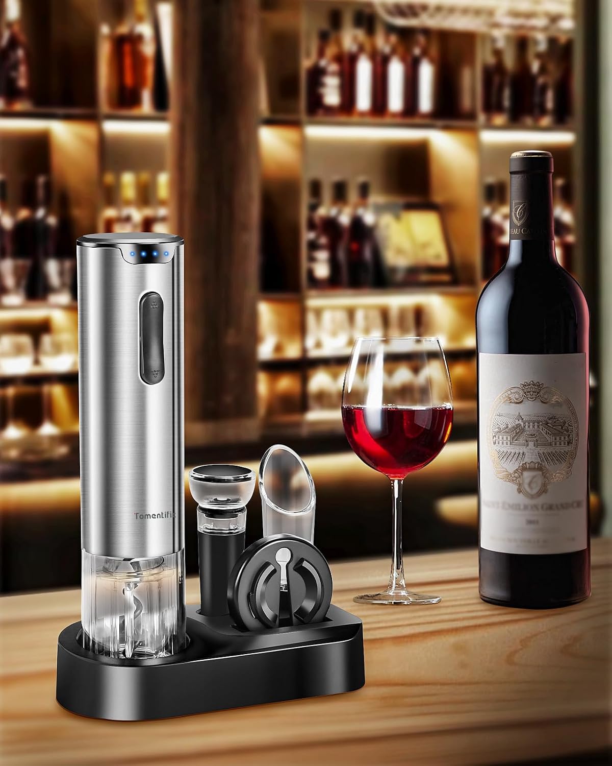Electric Wine Opener Set With Stand - Premium Wine Gifts wit