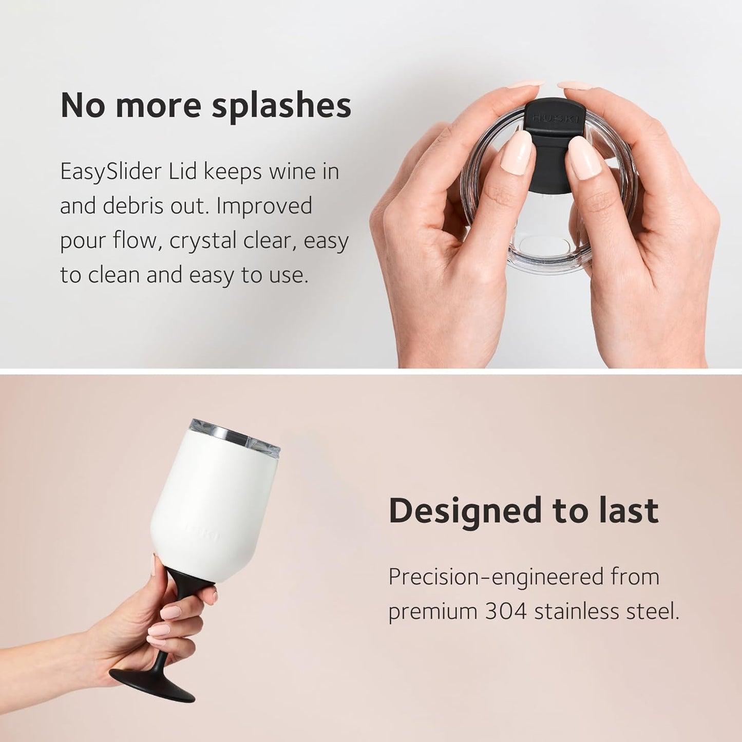 Huski Wine Tumbler 2.0 | New | Award-Winning Design with Detachable Stem | Premium Stainless Steel Wine Glass with Lid | Triple Insulated Tumbler | 355ml Capacity | Great Gift