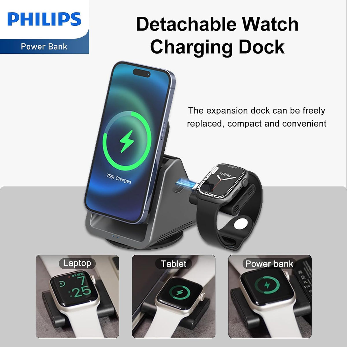 Philips Magsafe Charger 3 in 1 Wireless Charging Station Por