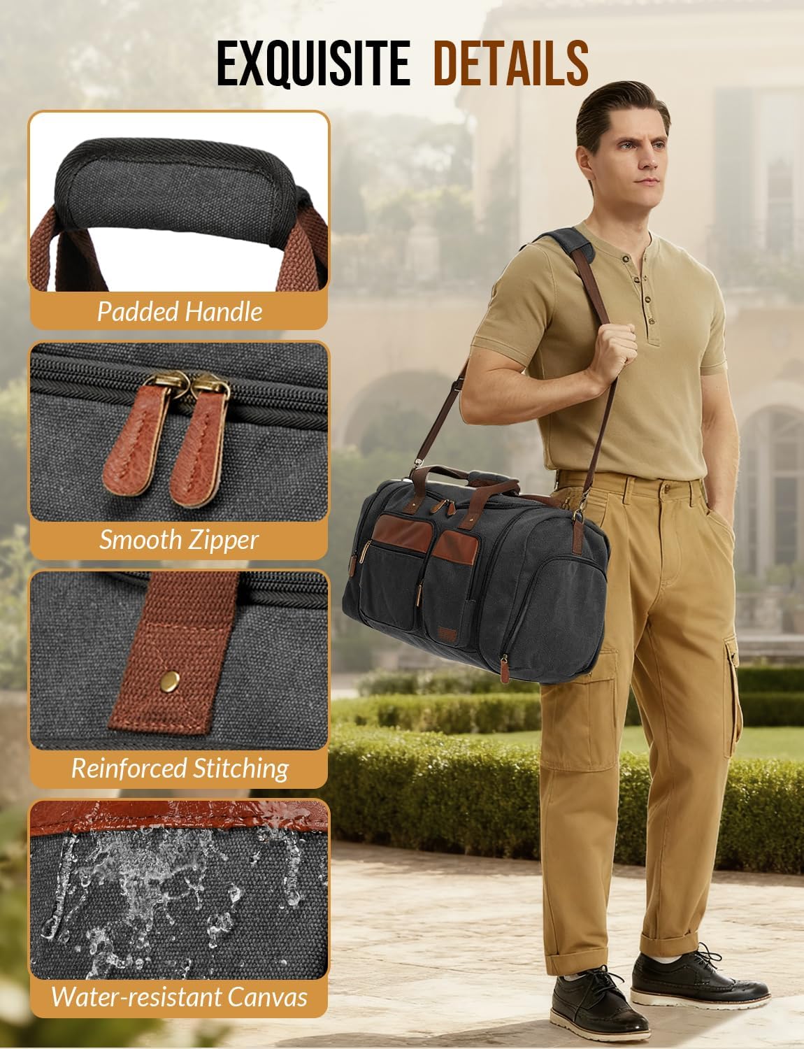 Canvas Duffle Bag for Travel 50L Expandable