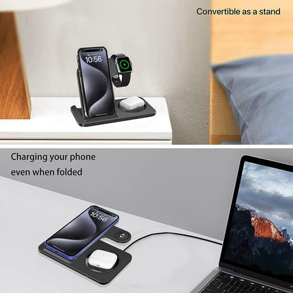 Foldable 3 in 1 Wireless Charging Station for iPhone/Apple